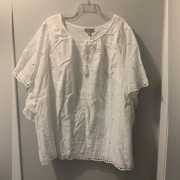 Catherines Tops - Catherine’s Lined Eyelet Tunic. 2X. NWOT